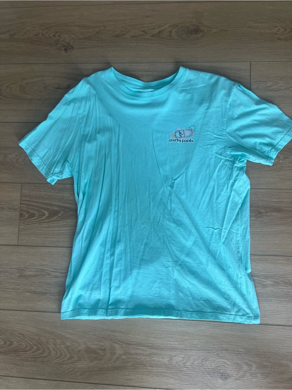 Party Pants Men’s Short Sleeve Tee in Light Aqua